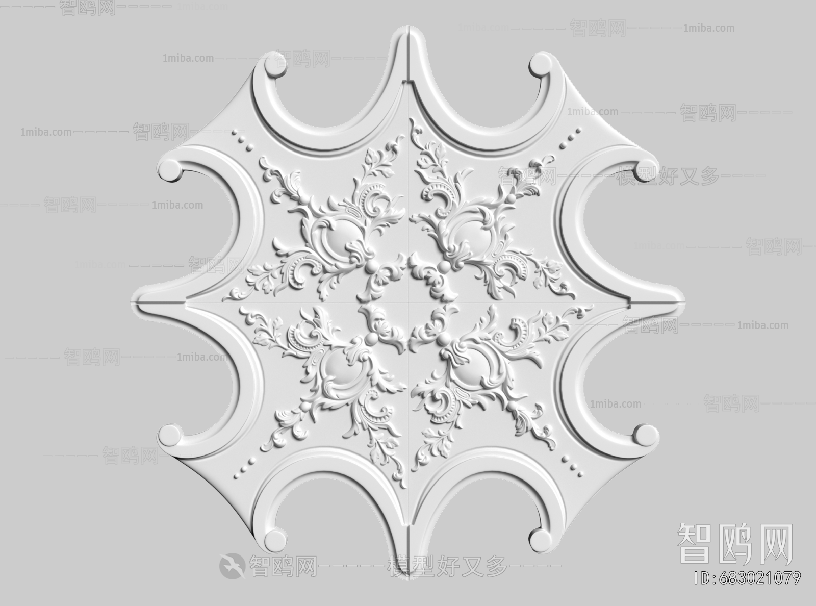 French Style Plaster Carved Top Plate