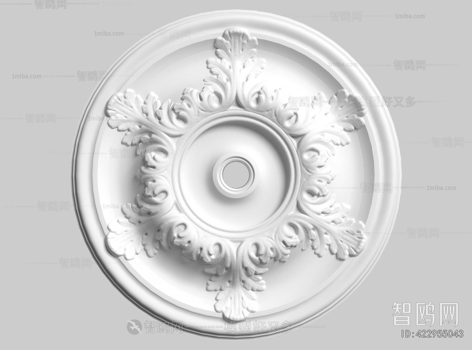 French Style Plaster Carved Top Plate