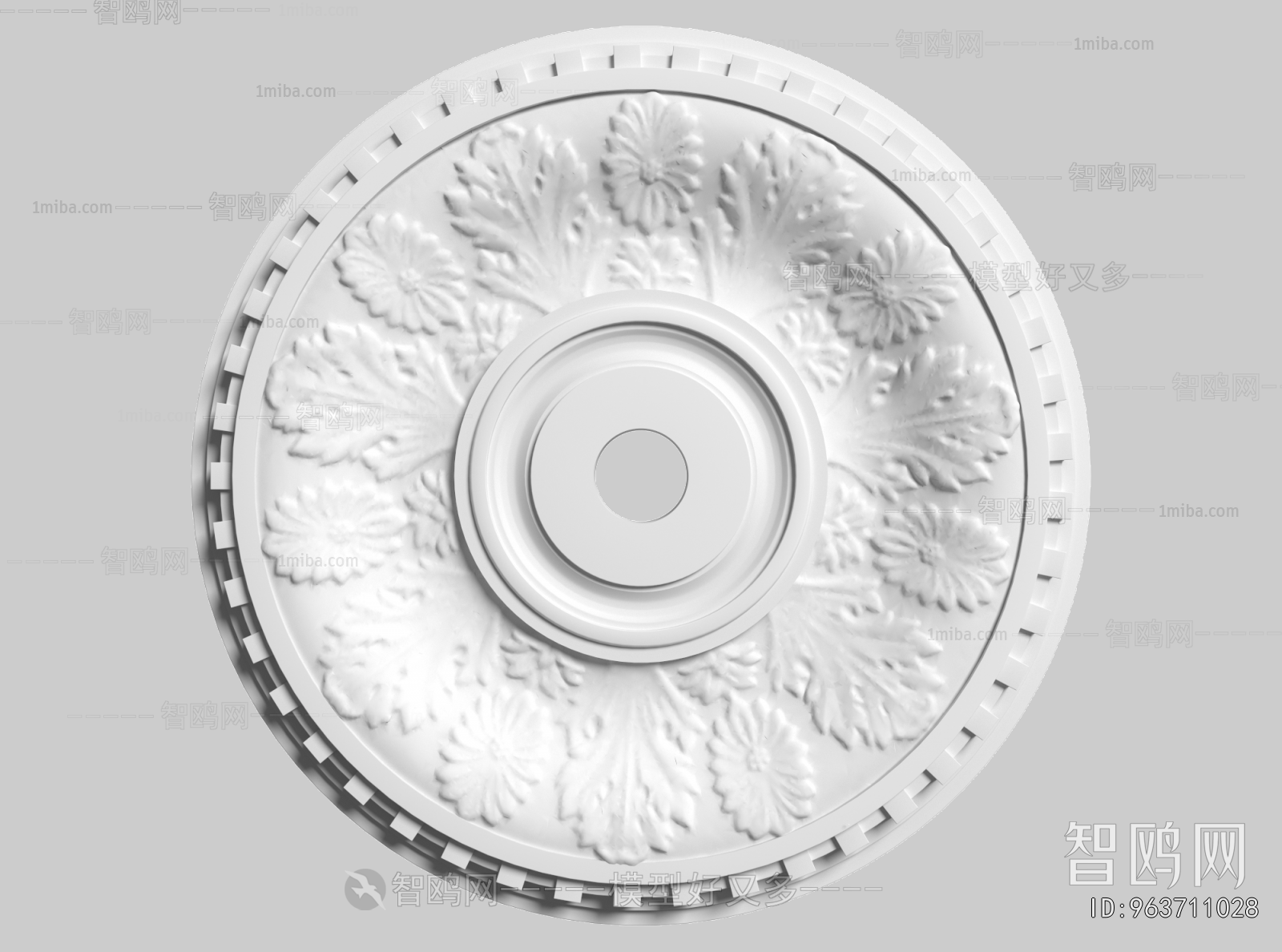 French Style Plaster Carved Top Plate