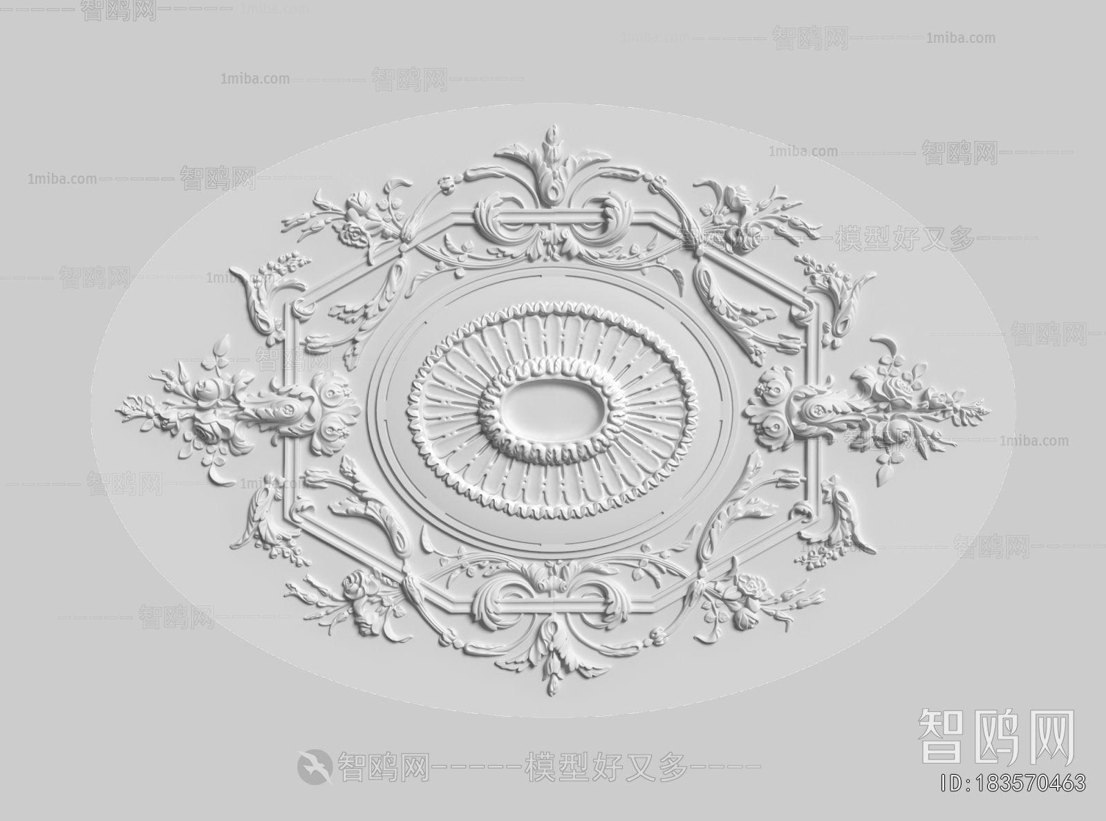 French Style Plaster Carved Top Plate