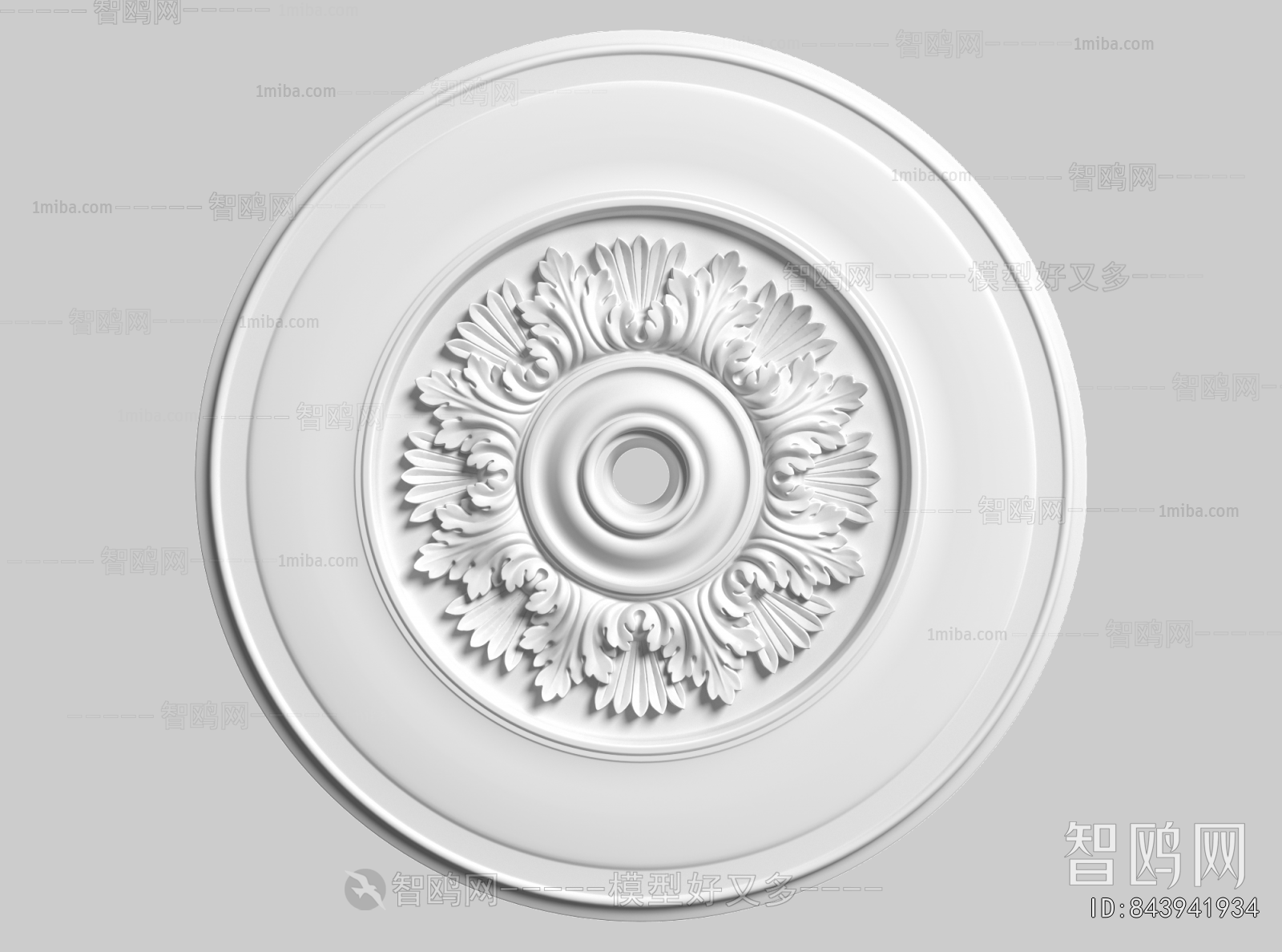 French Style Plaster Carved Top Plate