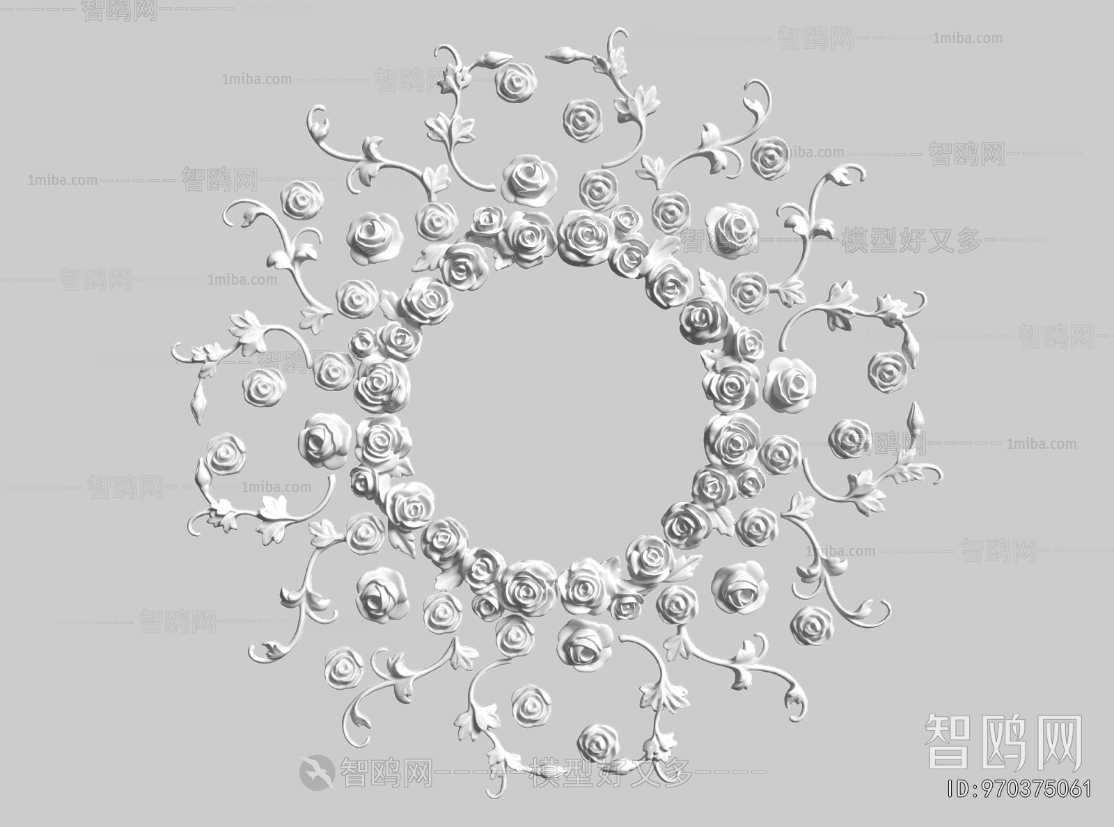 French Style Plaster Carved Top Plate