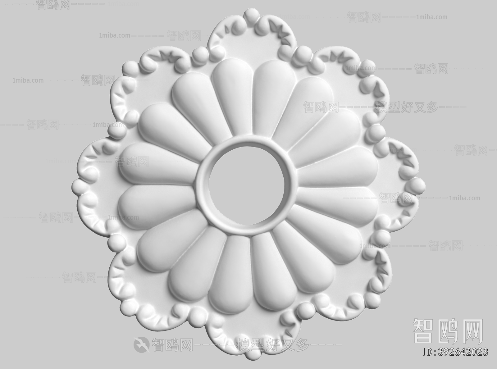 French Style Plaster Carved Top Plate