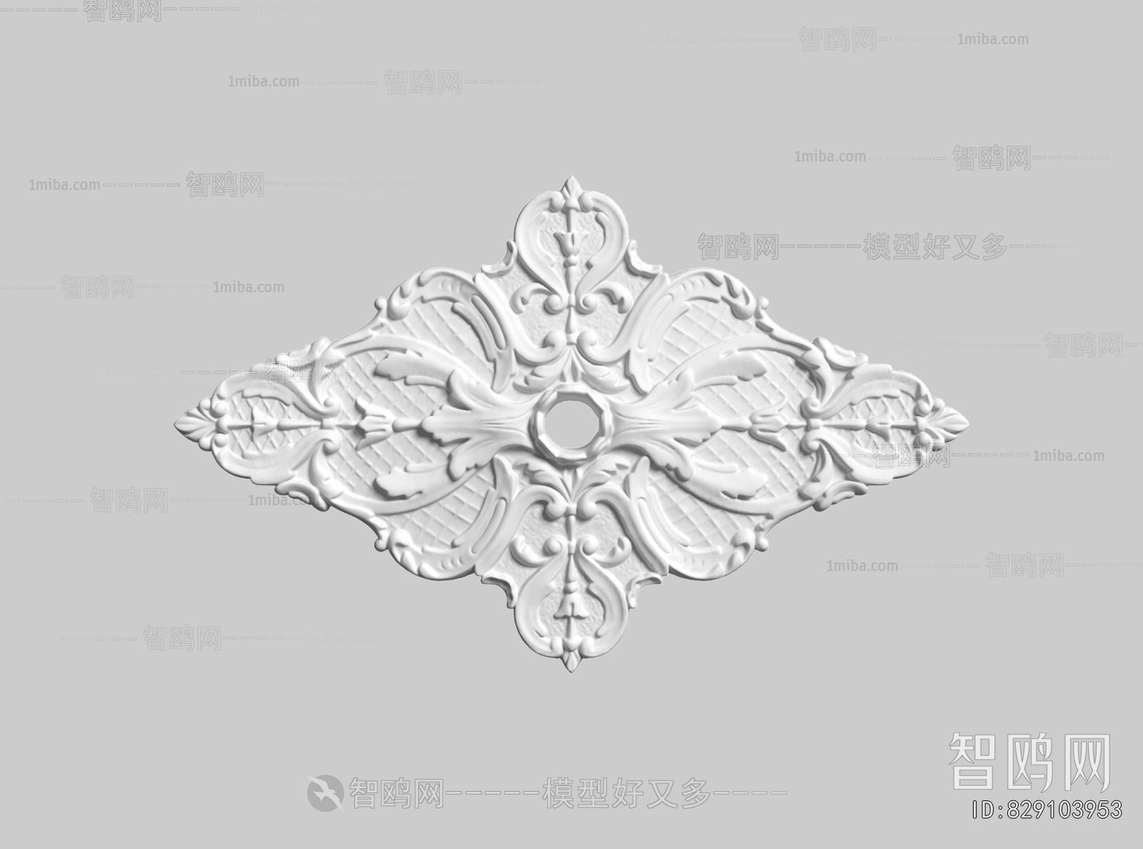 French Style Plaster Carved Top Plate