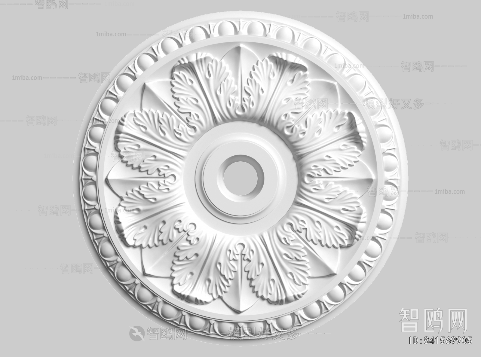 French Style Plaster Carved Top Plate