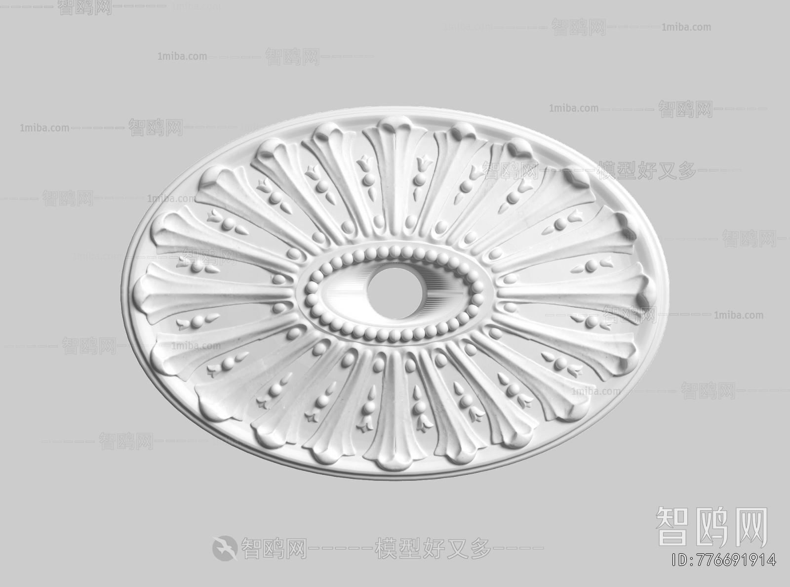 French Style Plaster Carved Top Plate