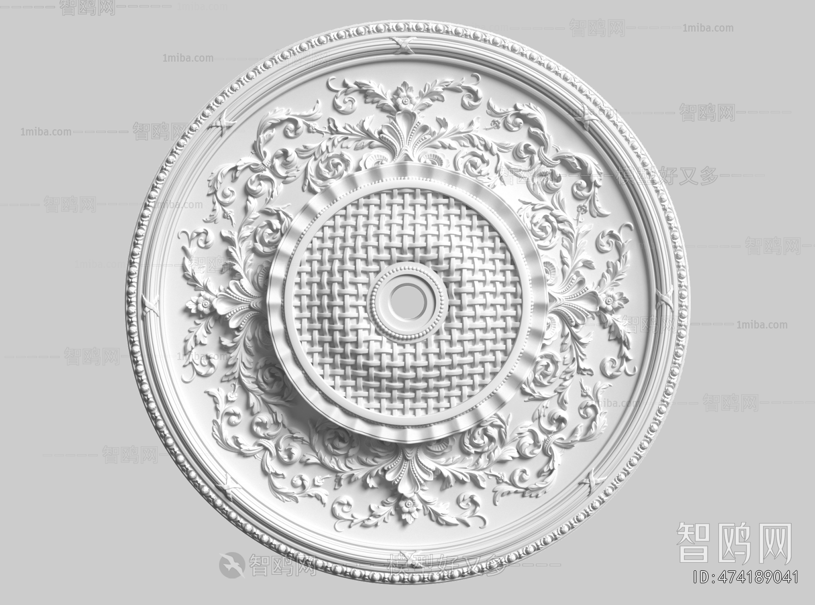 French Style Plaster Carved Top Plate