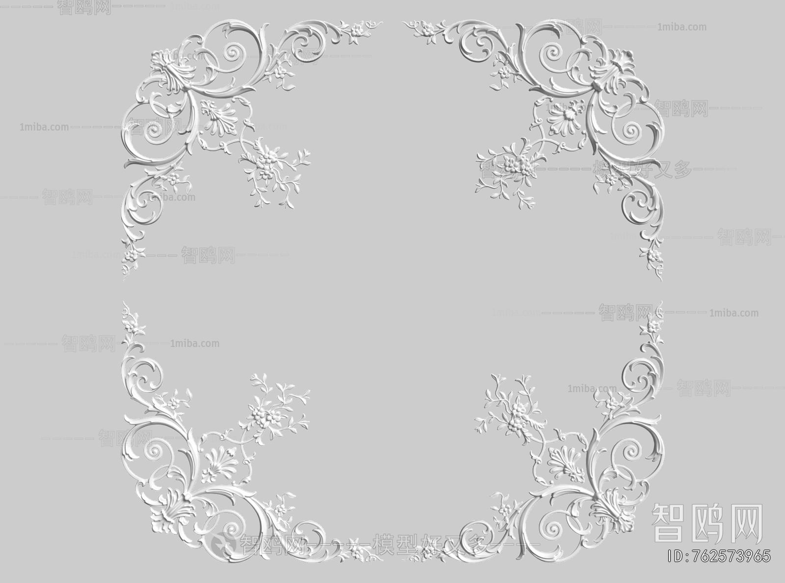 French Style Plaster Carved Top Plate