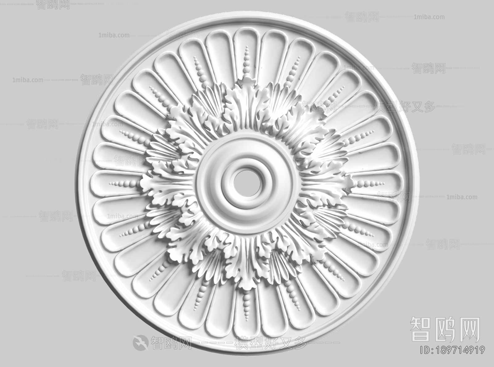 French Style Plaster Carved Top Plate