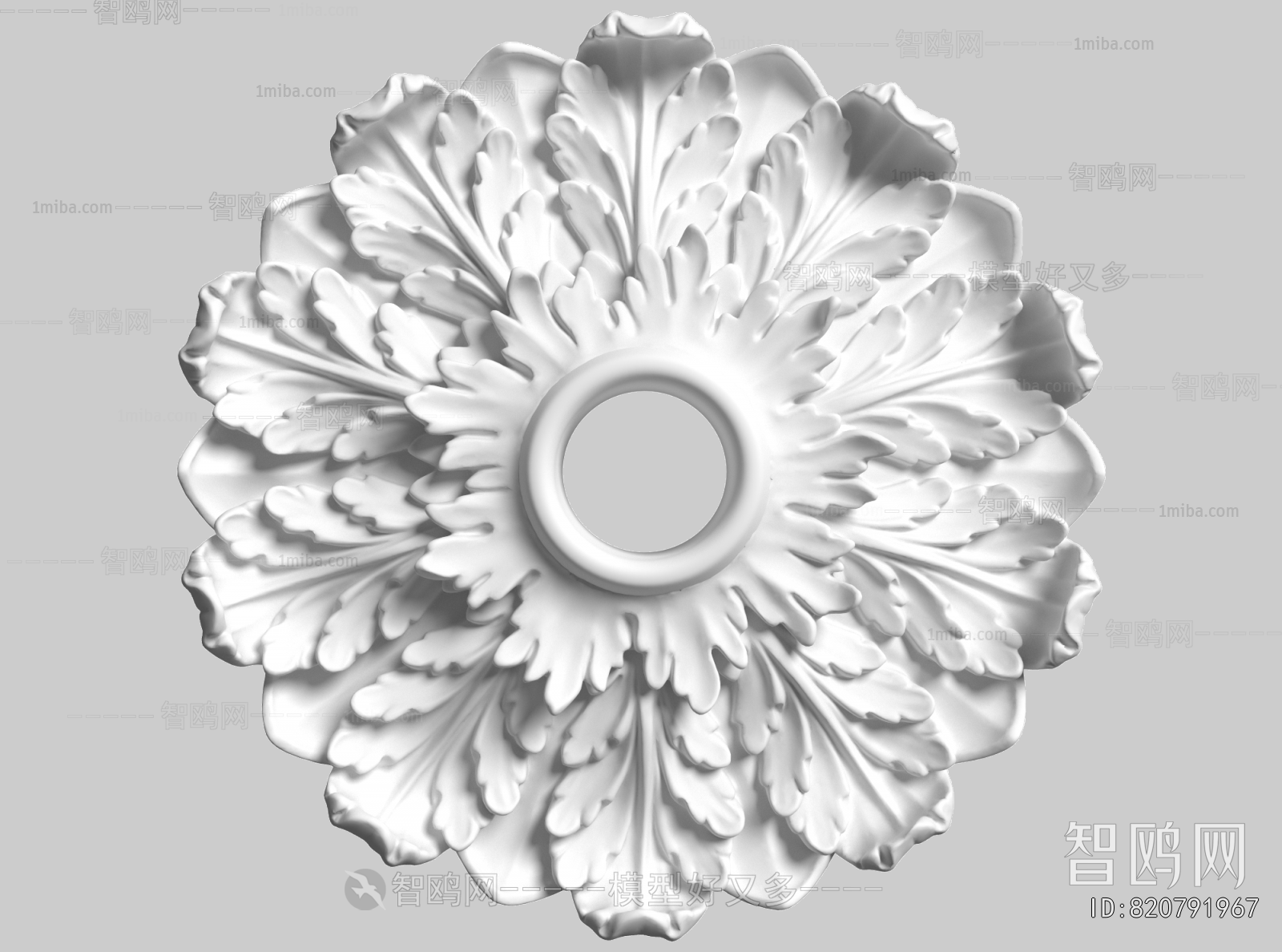 French Style Plaster Carved Top Plate