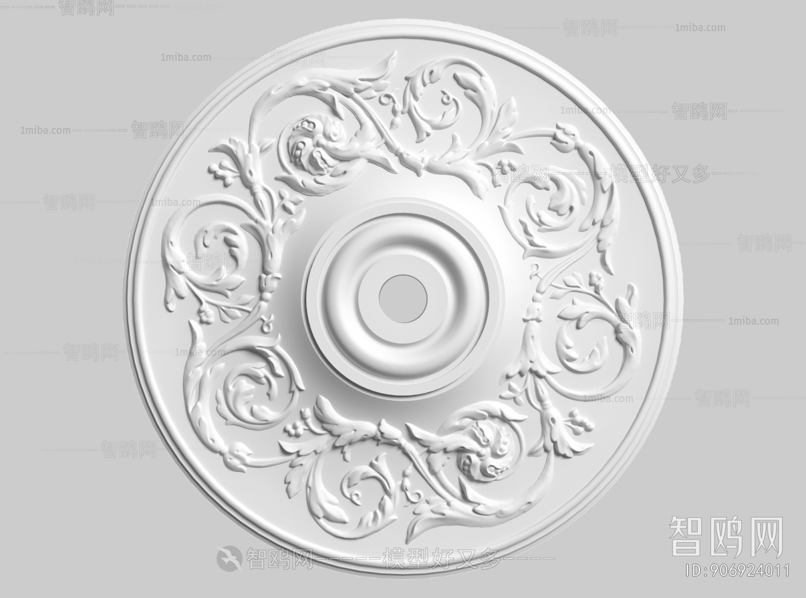 French Style Plaster Carved Top Plate