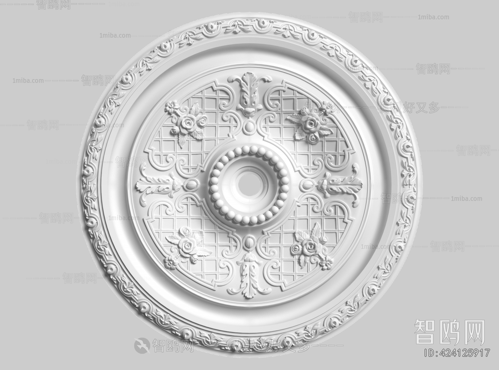 French Style Plaster Carved Top Plate