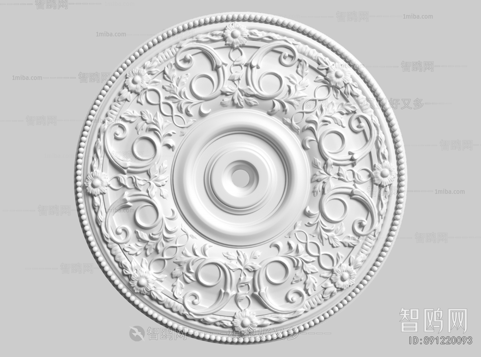 French Style Plaster Carved Top Plate