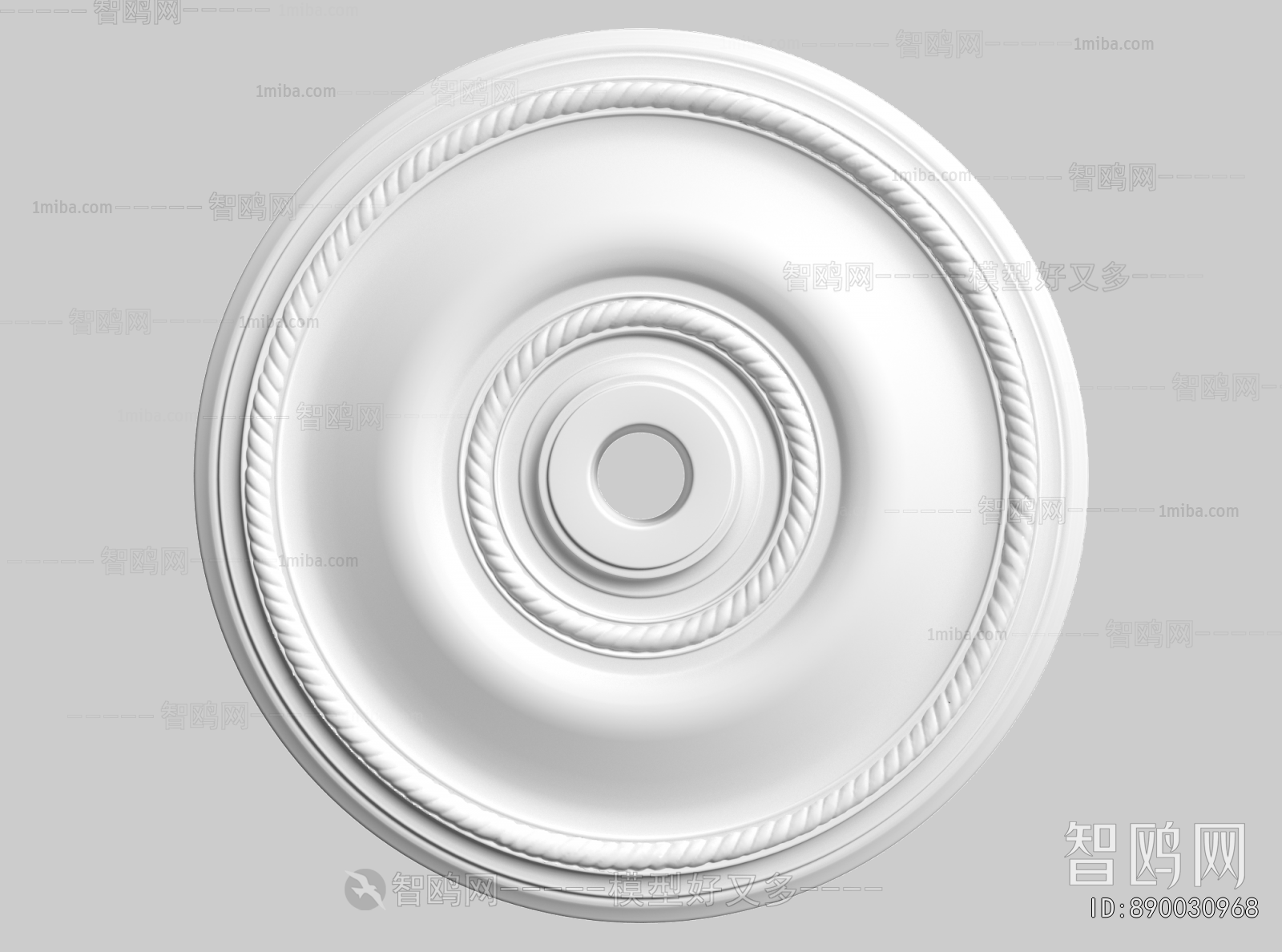 French Style Plaster Carved Top Plate