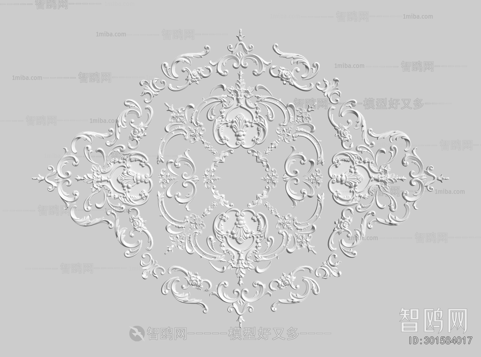 French Style Plaster Carved Top Plate