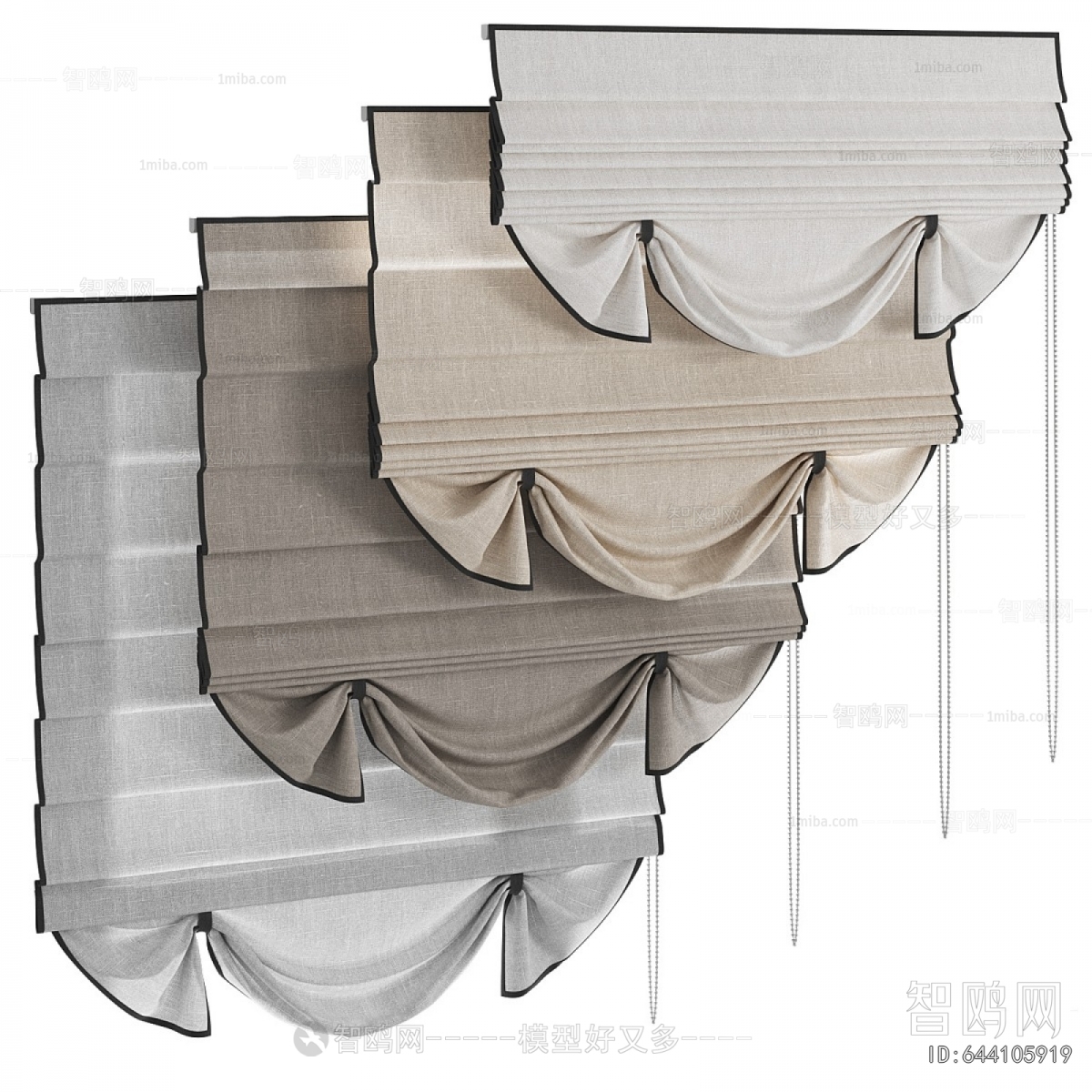 New Chinese Style Roman Curtain