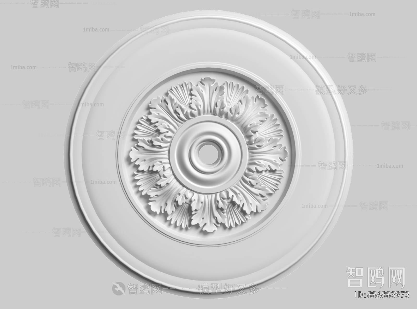 French Style Plaster Carved Top Plate