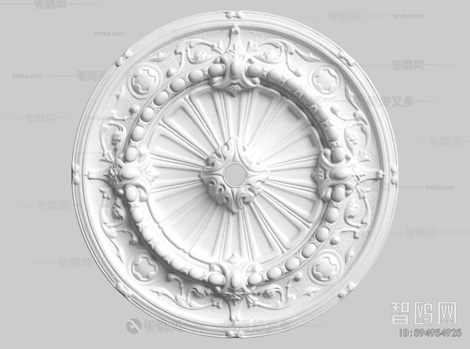 French Style Plaster Carved Top Plate