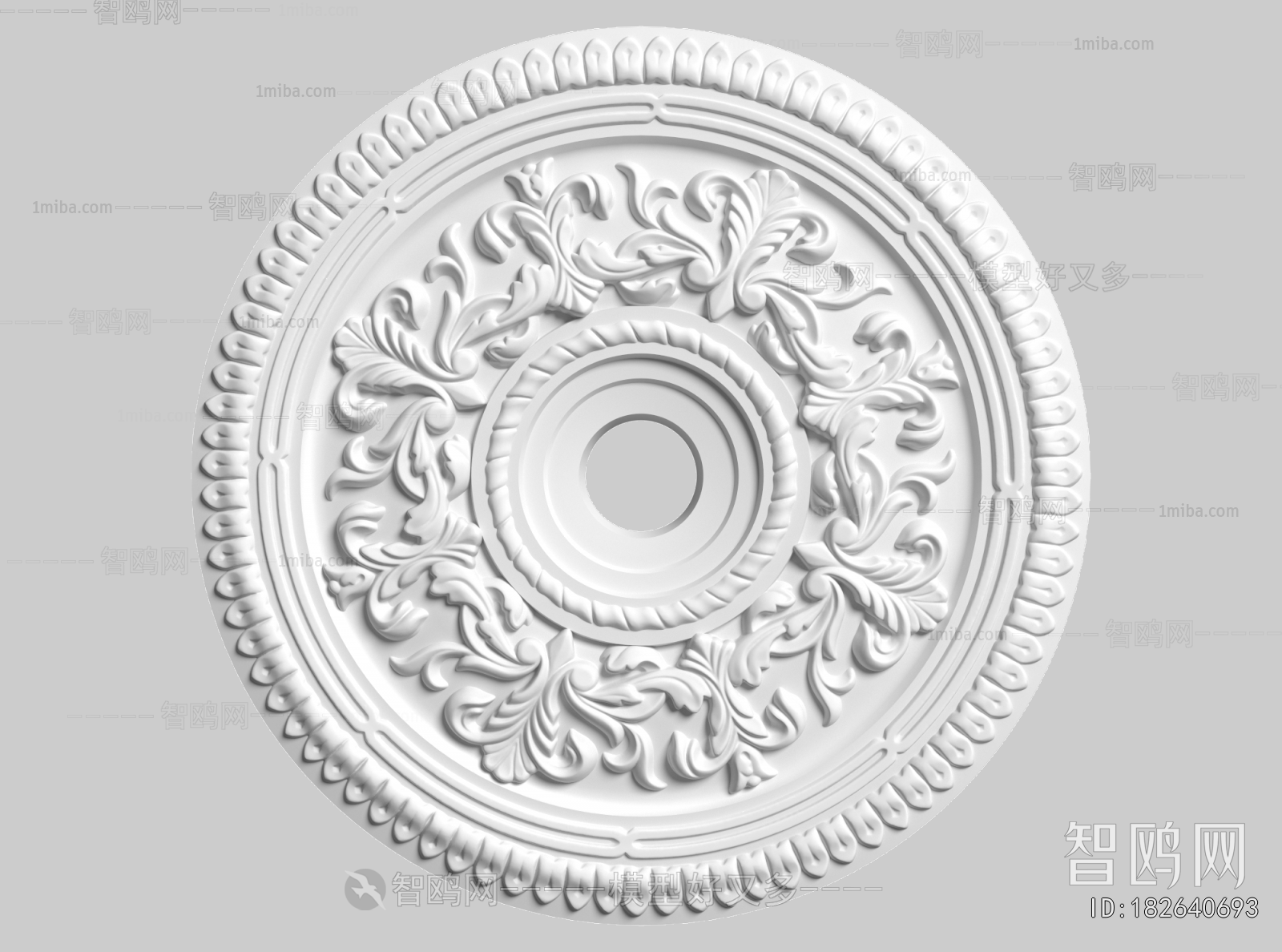 French Style Plaster Carved Top Plate