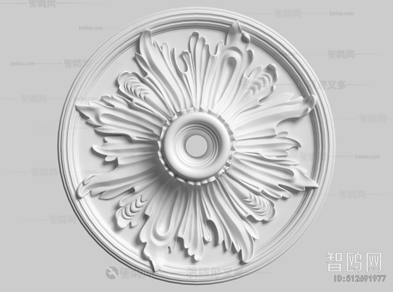 French Style Plaster Carved Top Plate