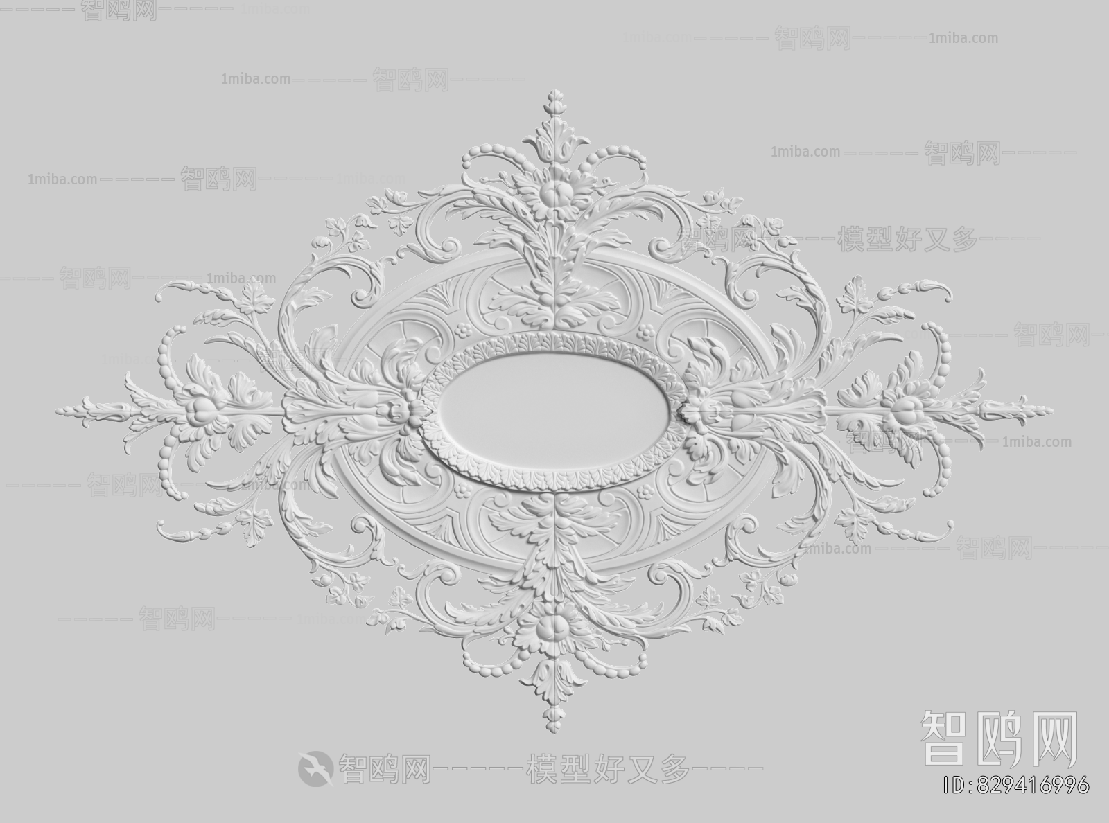 French Style Plaster Carved Top Plate