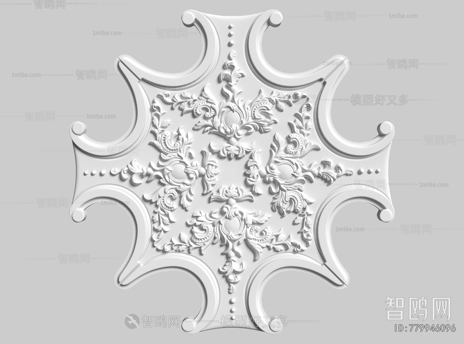 French Style Plaster Carved Top Plate
