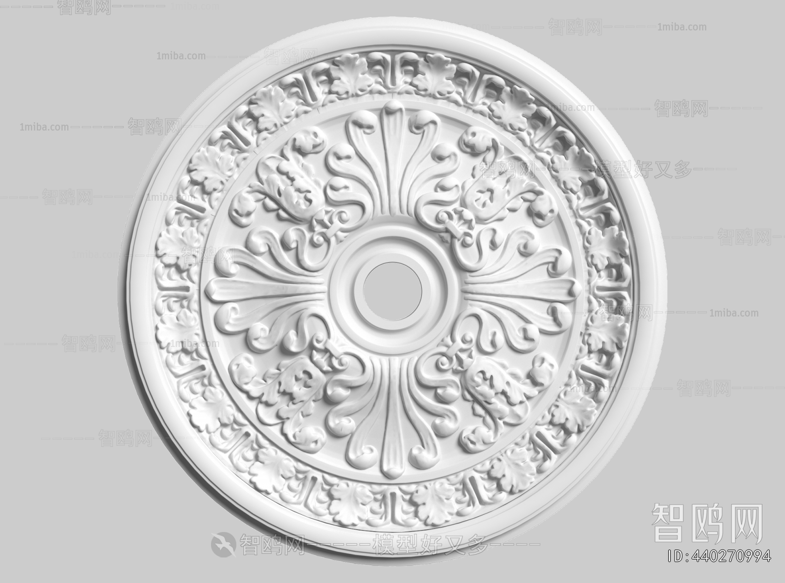 French Style Plaster Carved Top Plate