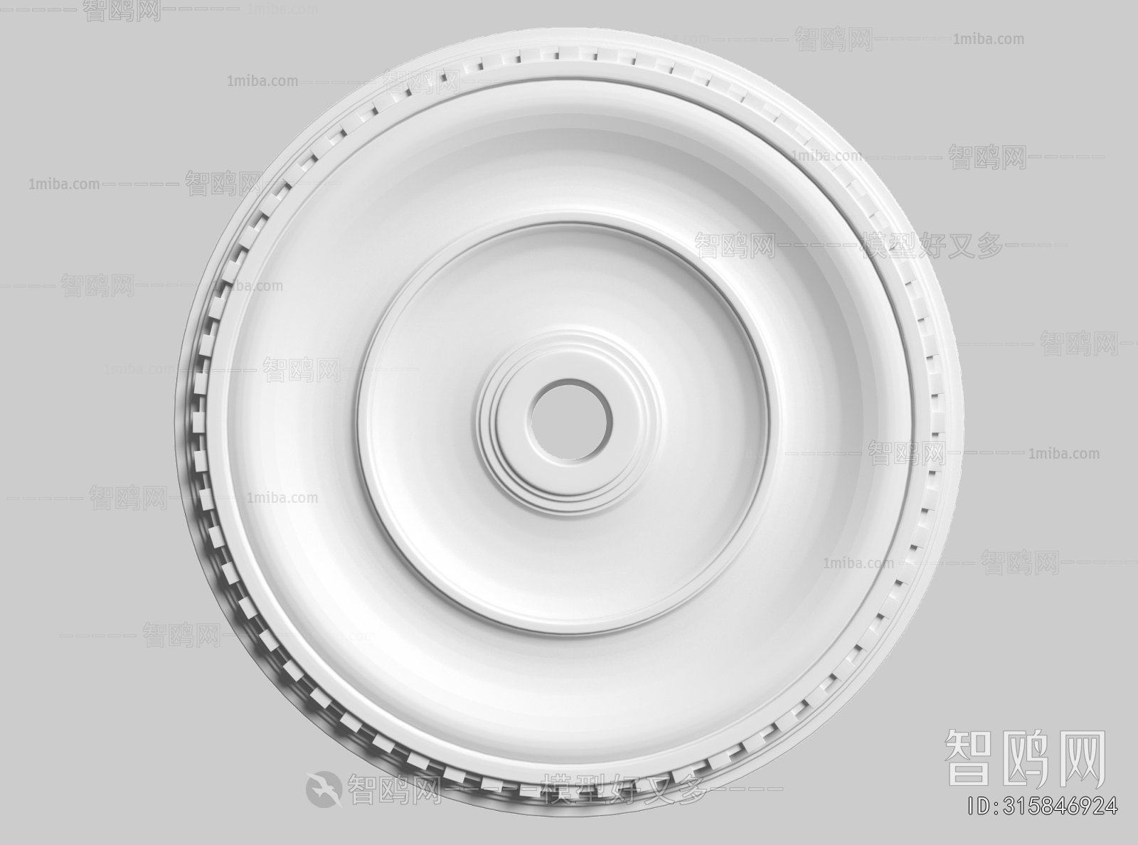 European Style Plaster Carved Top Plate