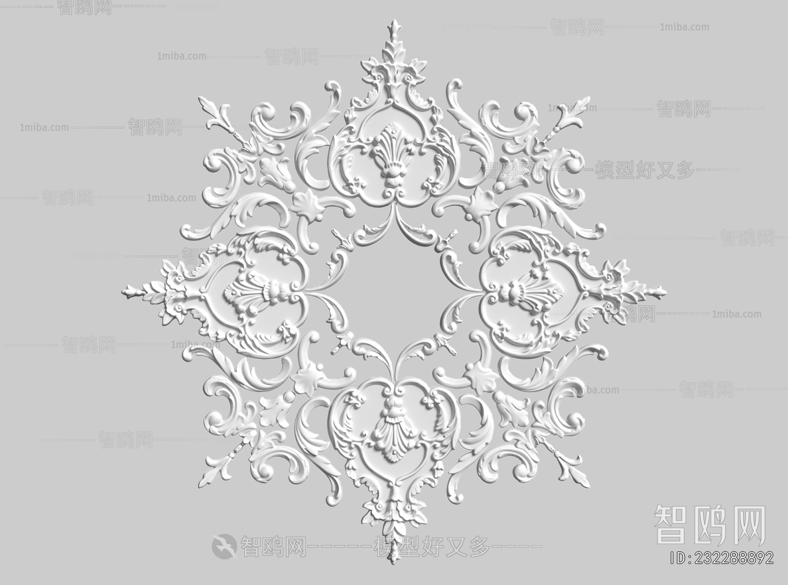 French Style Plaster Carved Top Plate