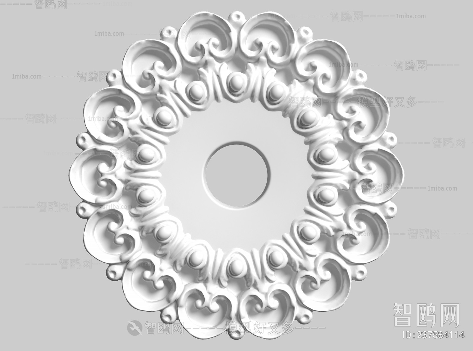 French Style Plaster Carved Top Plate