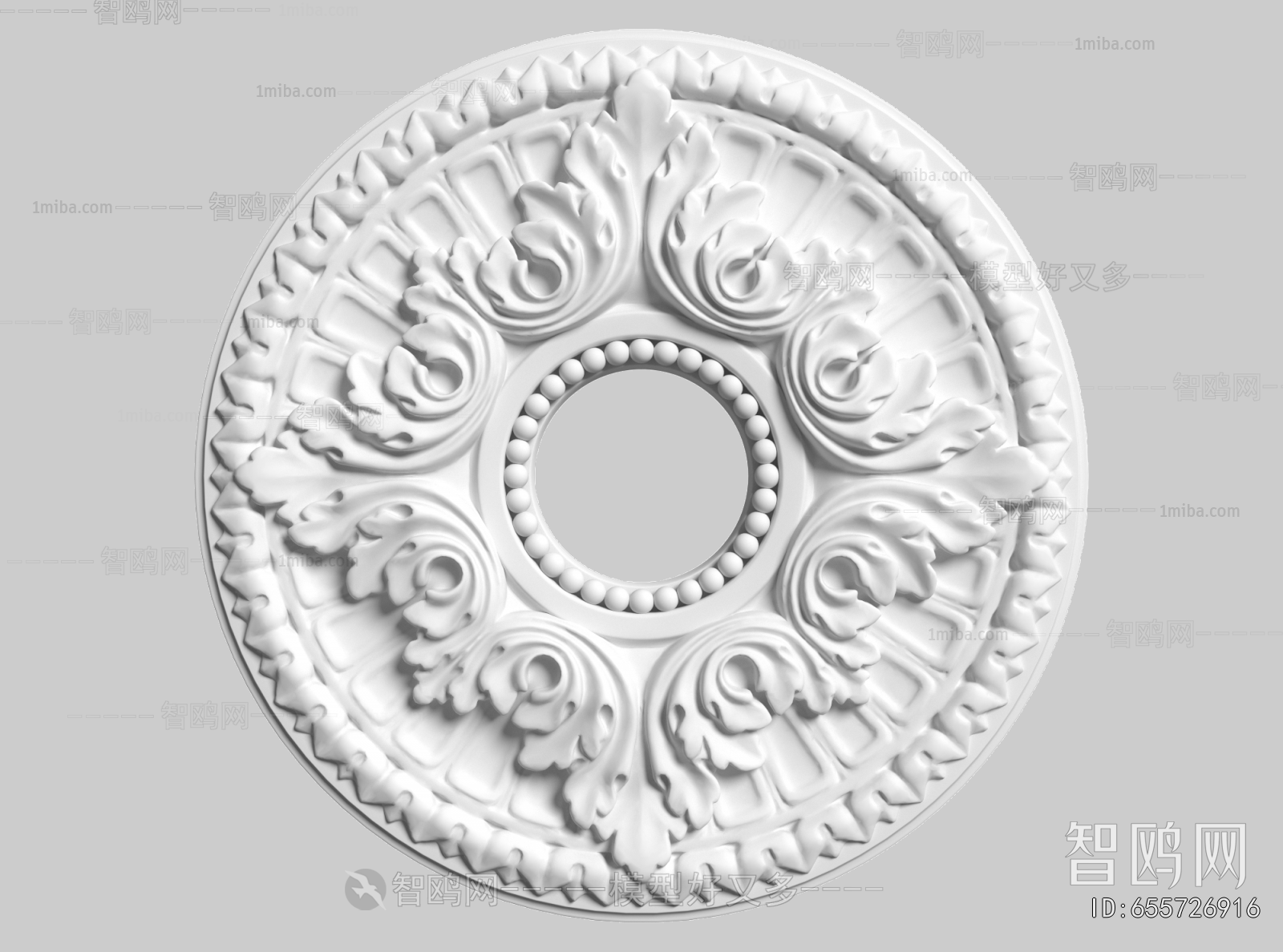 French Style Plaster Carved Top Plate