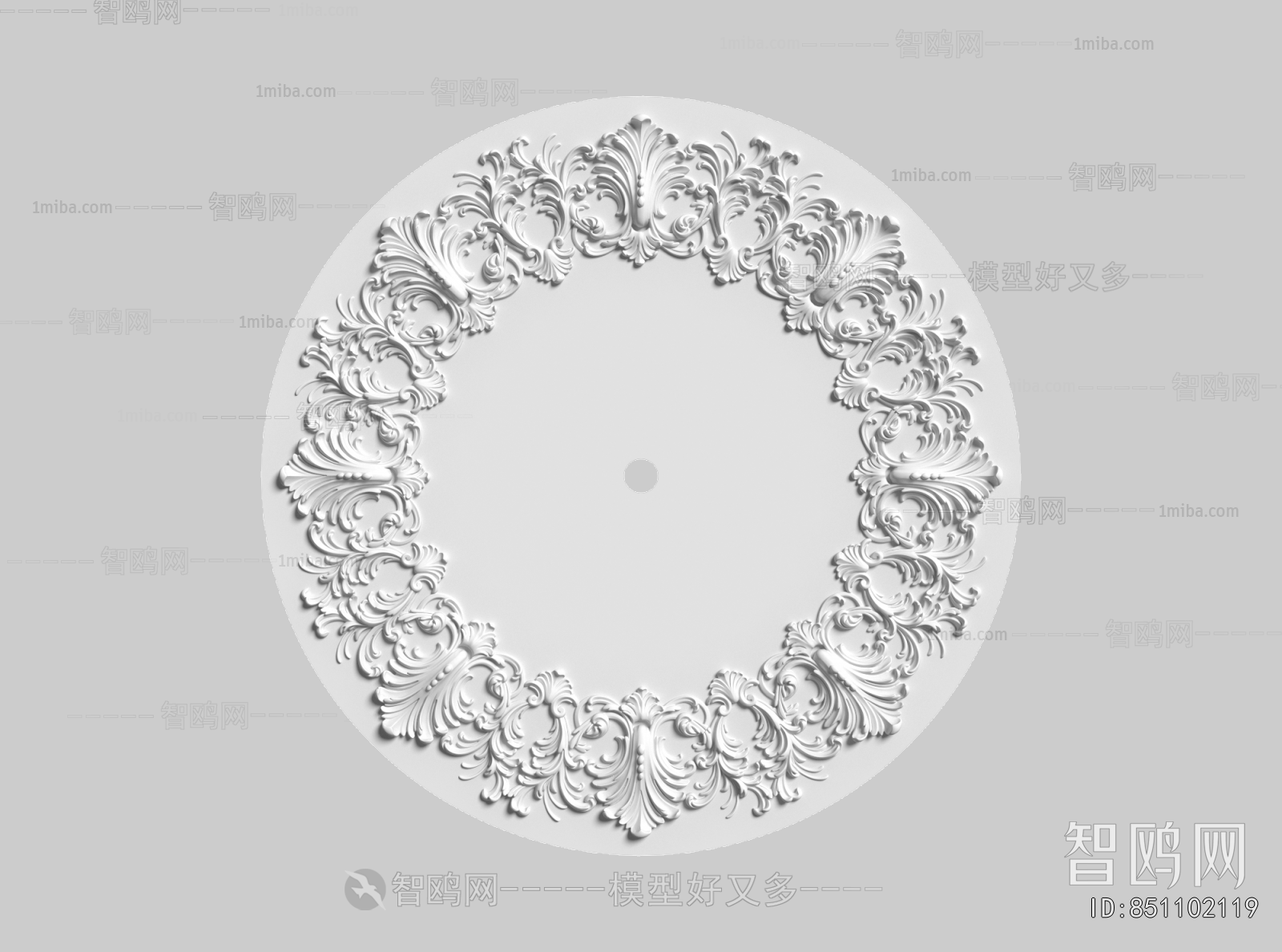 French Style Plaster Carved Top Plate