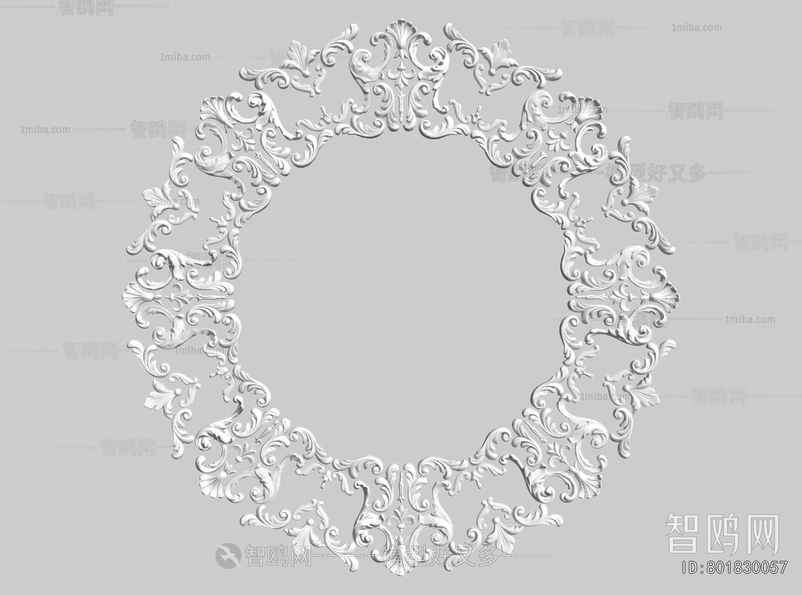 French Style Plaster Carved Top Plate