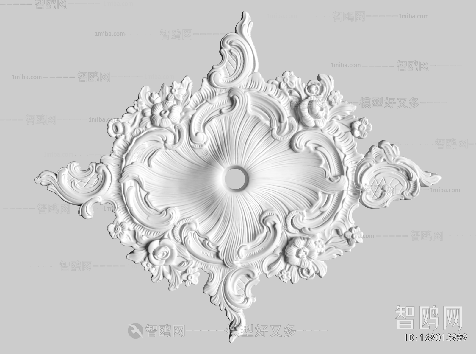 French Style Plaster Carved Top Plate