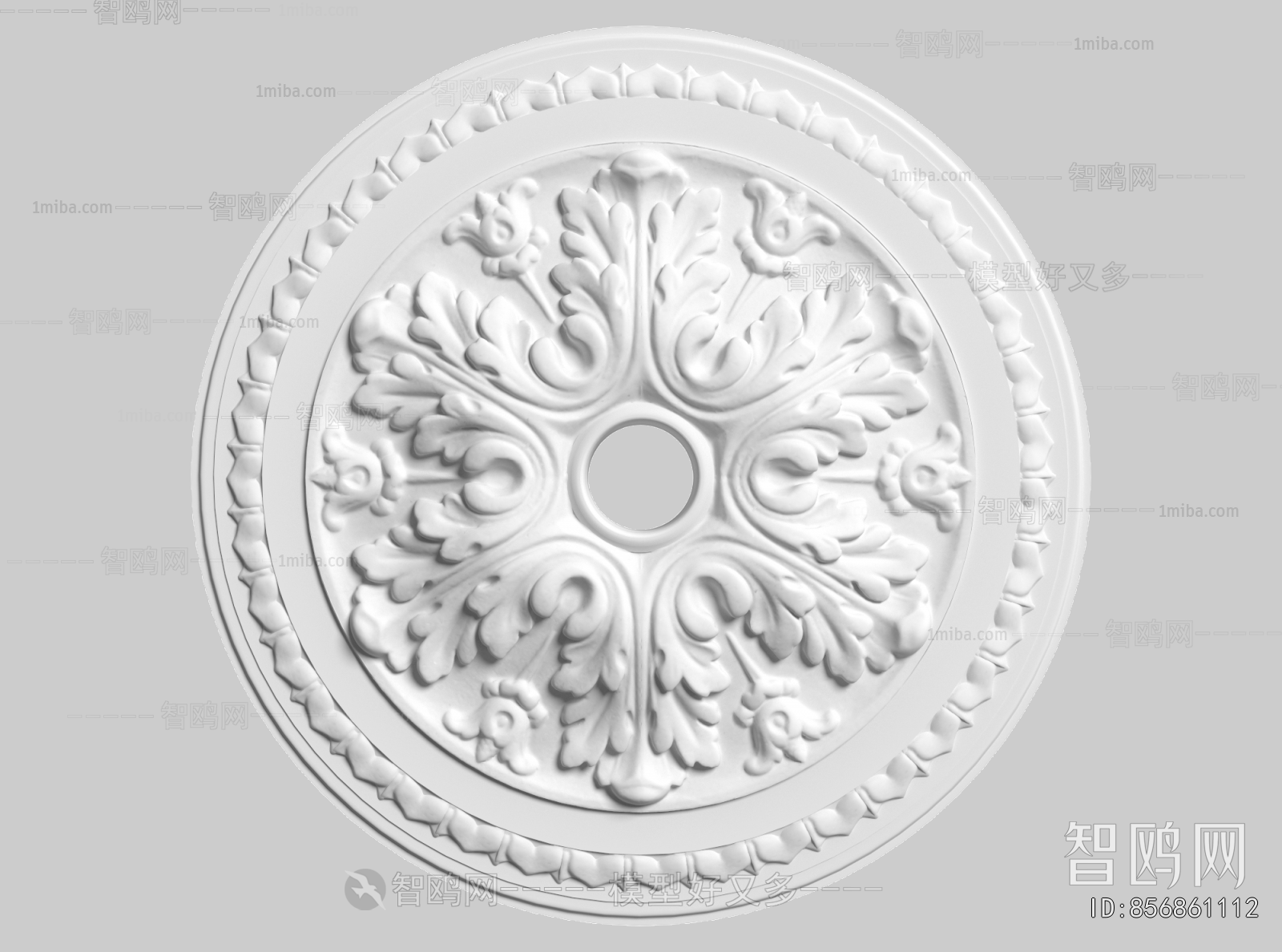 French Style Plaster Carved Top Plate
