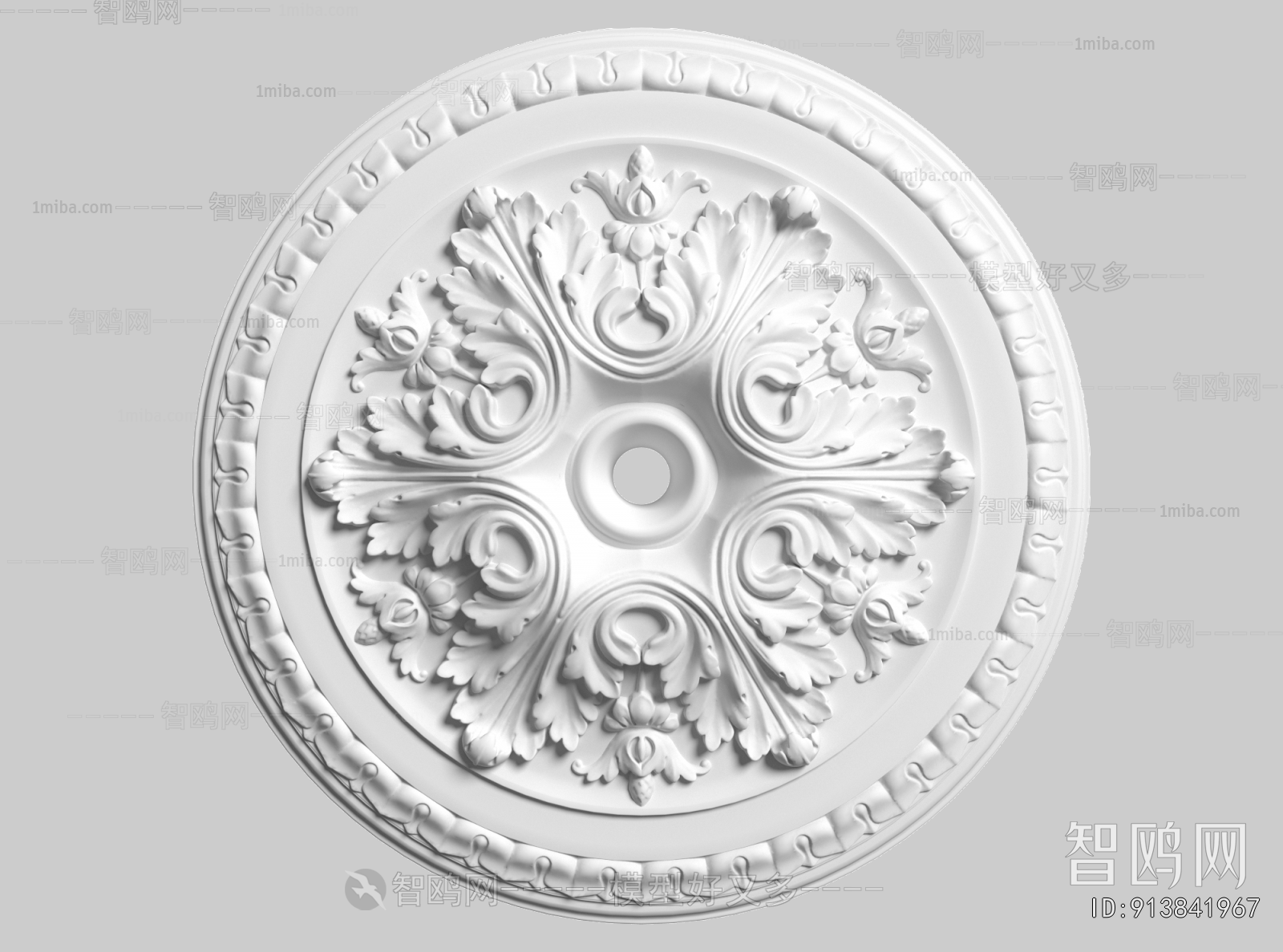 French Style Plaster Carved Top Plate