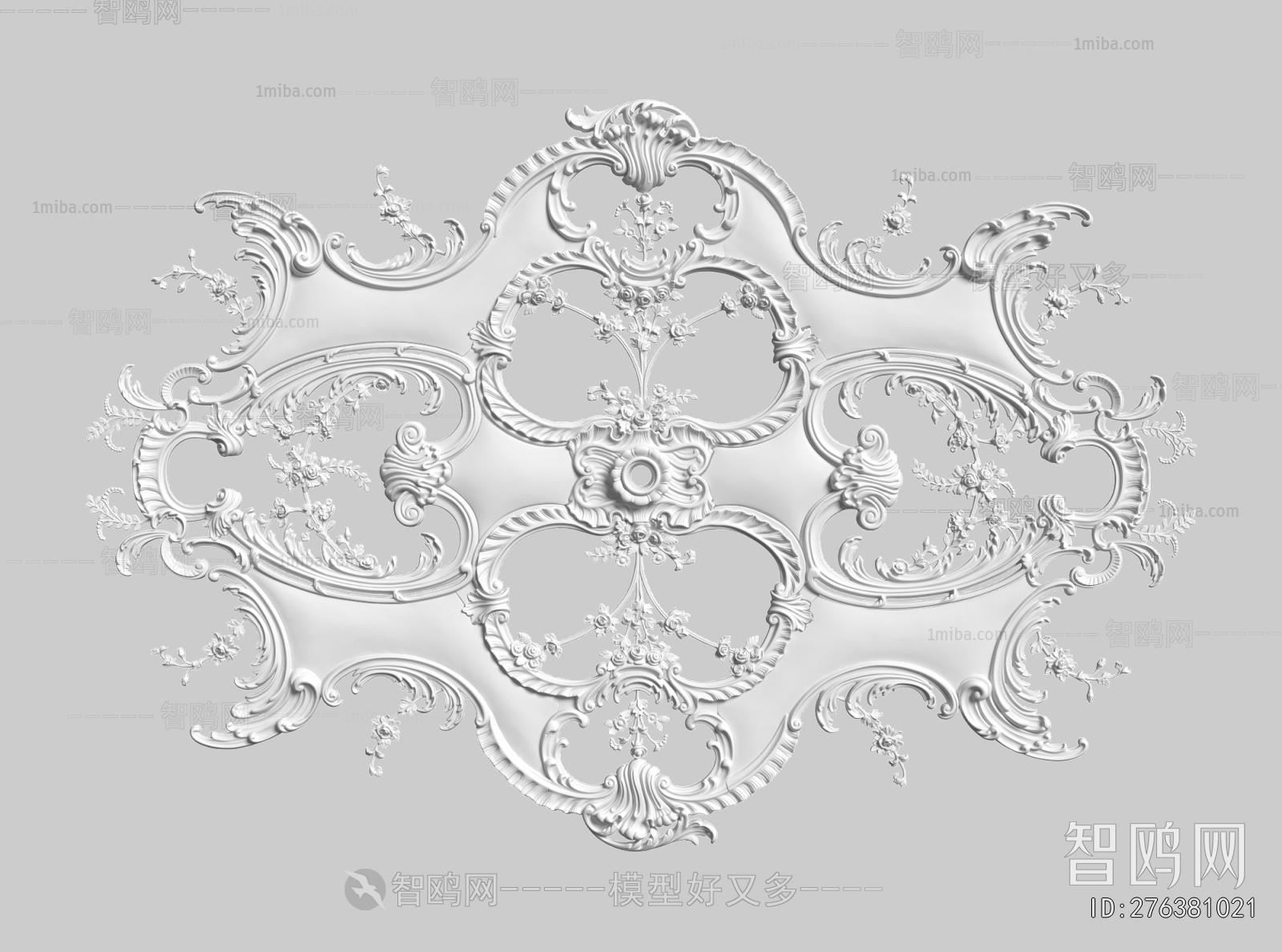 French Style Plaster Carved Top Plate