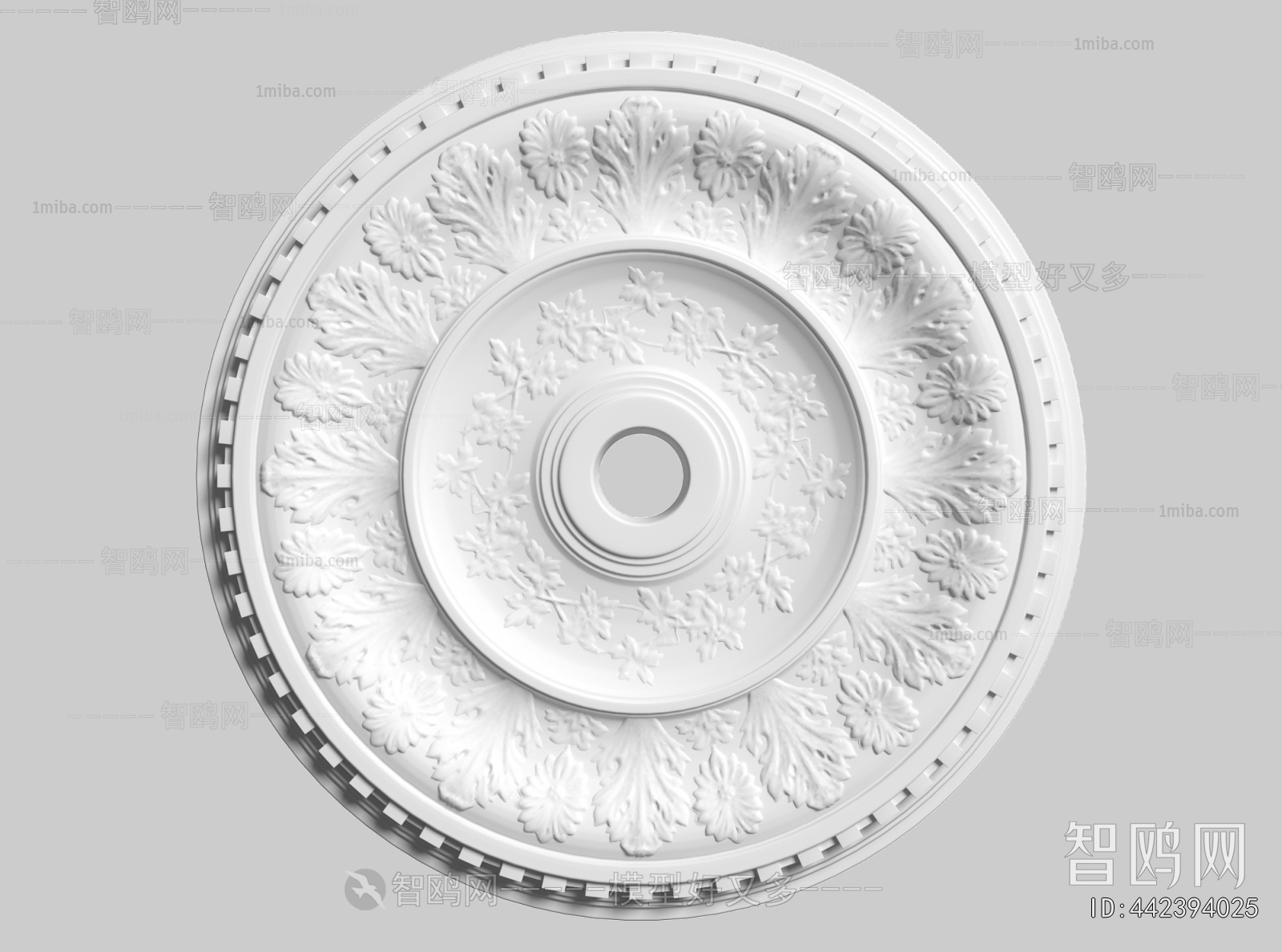 French Style Plaster Carved Top Plate