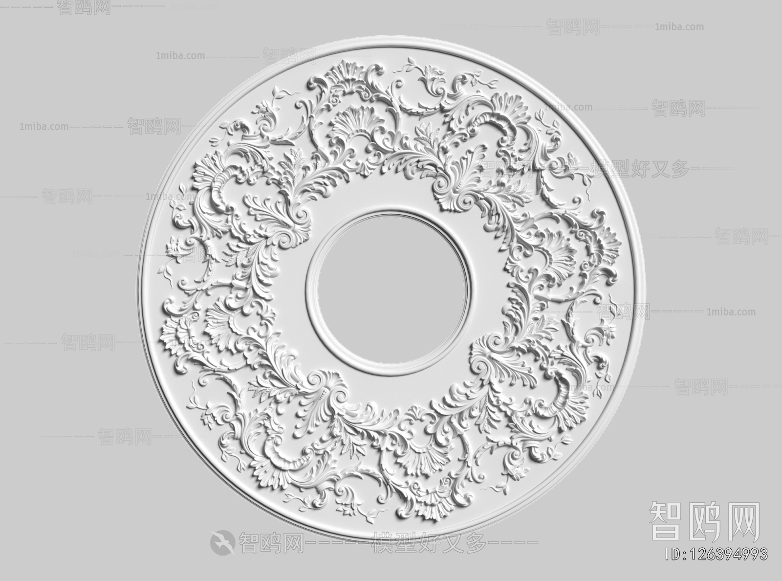 French Style Plaster Carved Top Plate