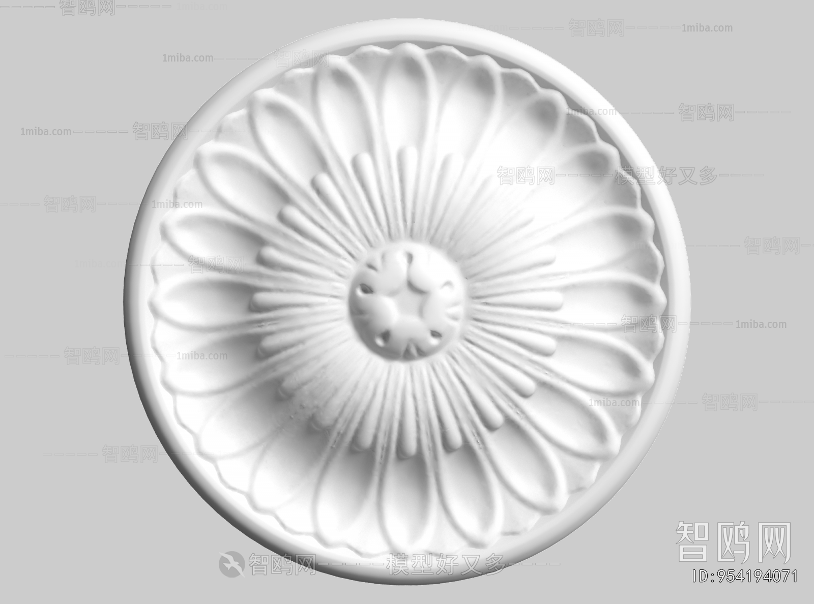 French Style Plaster Carved Top Plate