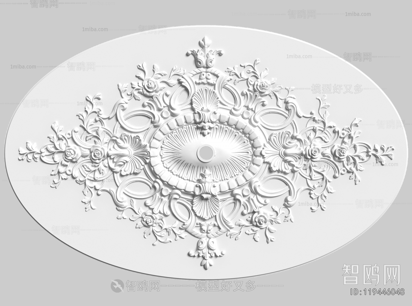 French Style Plaster Carved Top Plate