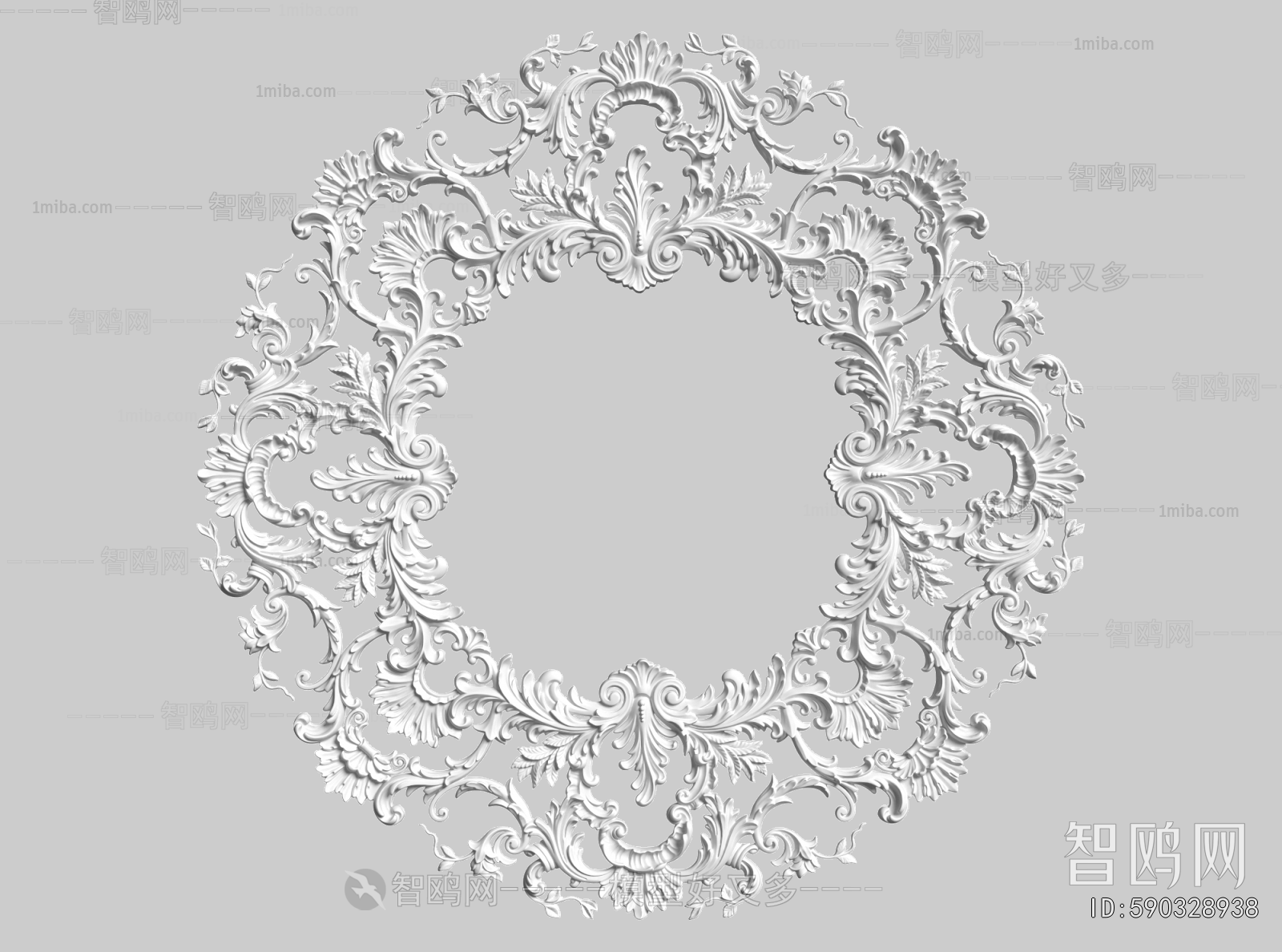 French Style Plaster Carved Top Plate