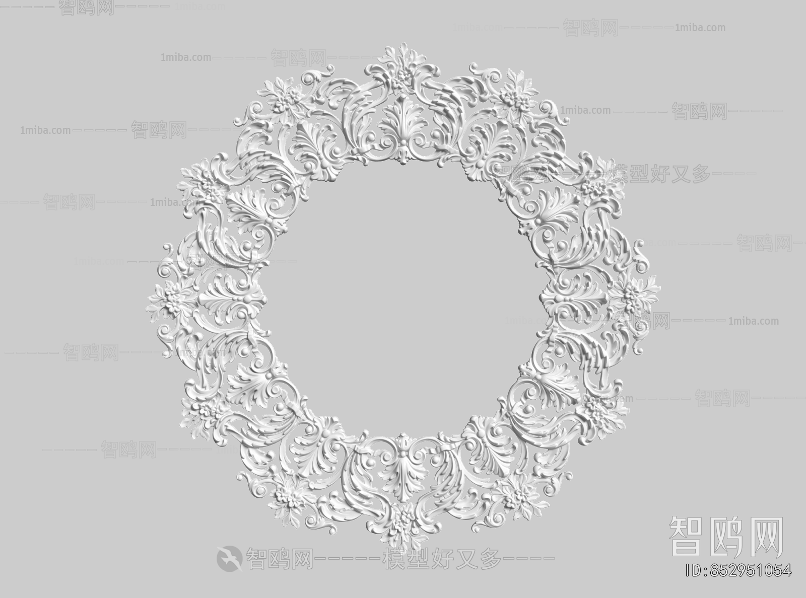 French Style Plaster Carved Top Plate