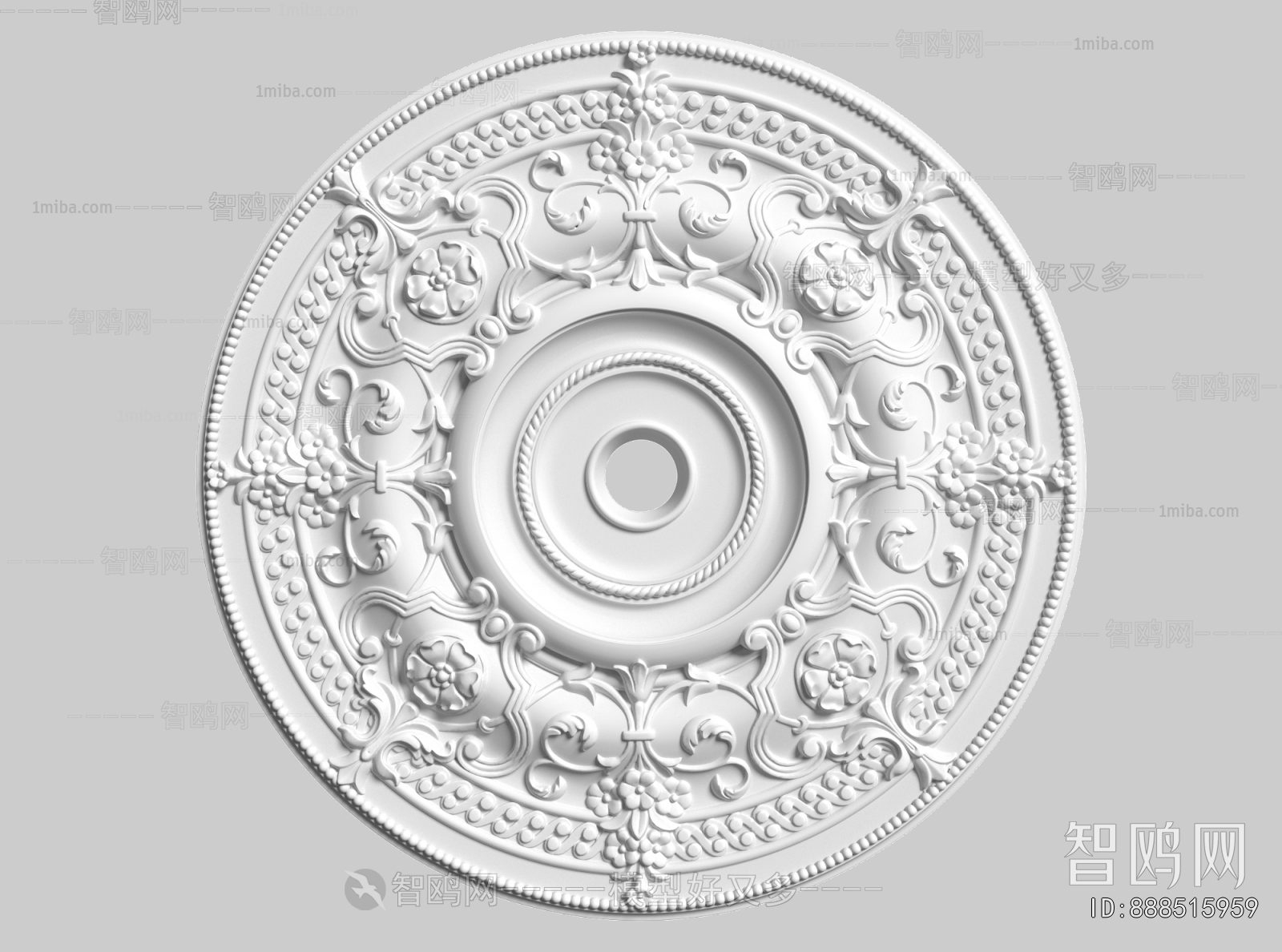 French Style Plaster Carved Top Plate