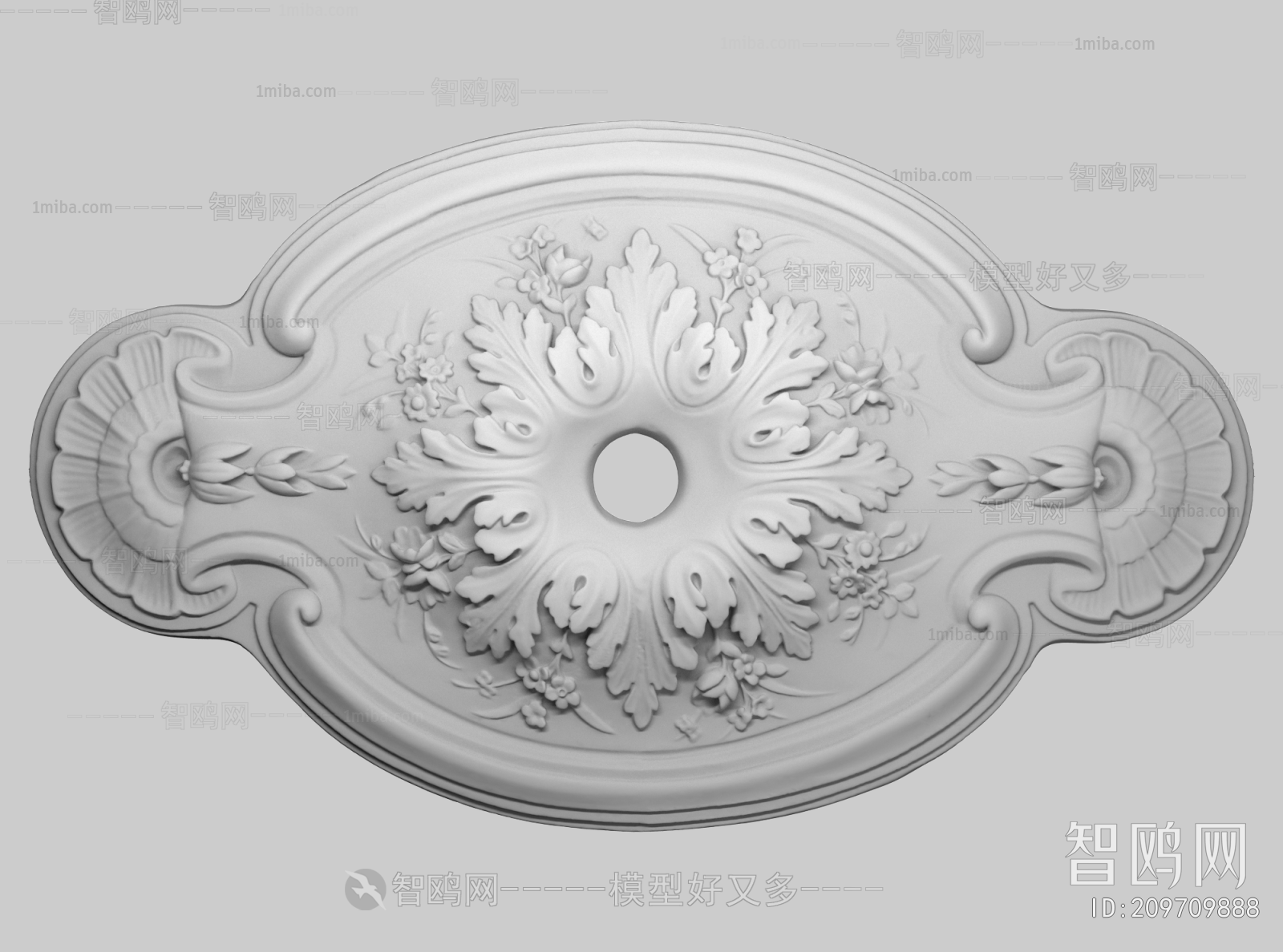 French Style Plaster Carved Top Plate
