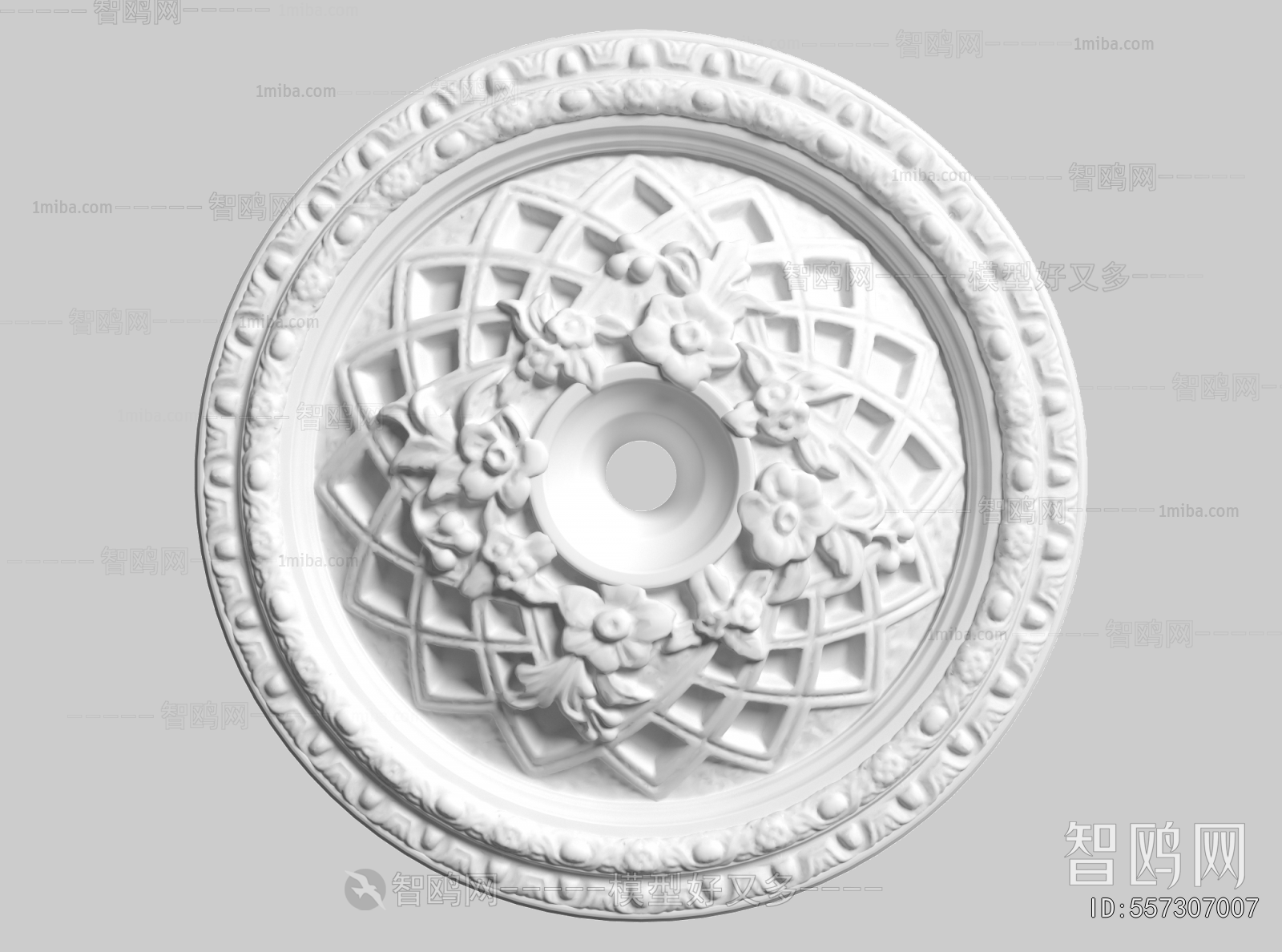 French Style Plaster Carved Top Plate