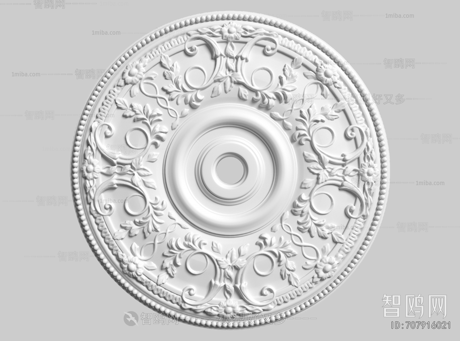 French Style Plaster Carved Top Plate