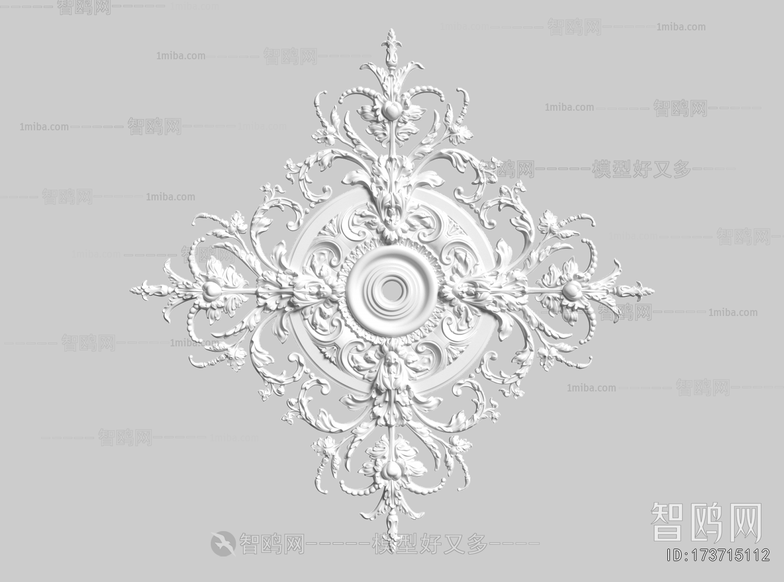 French Style Plaster Carved Top Plate