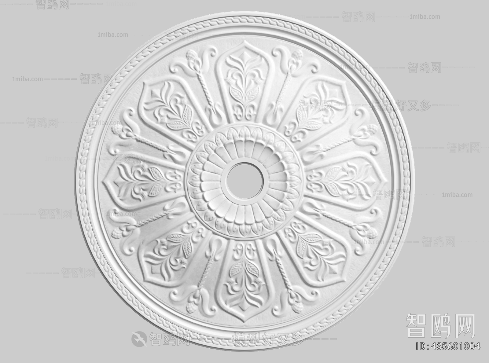 French Style Plaster Carved Top Plate