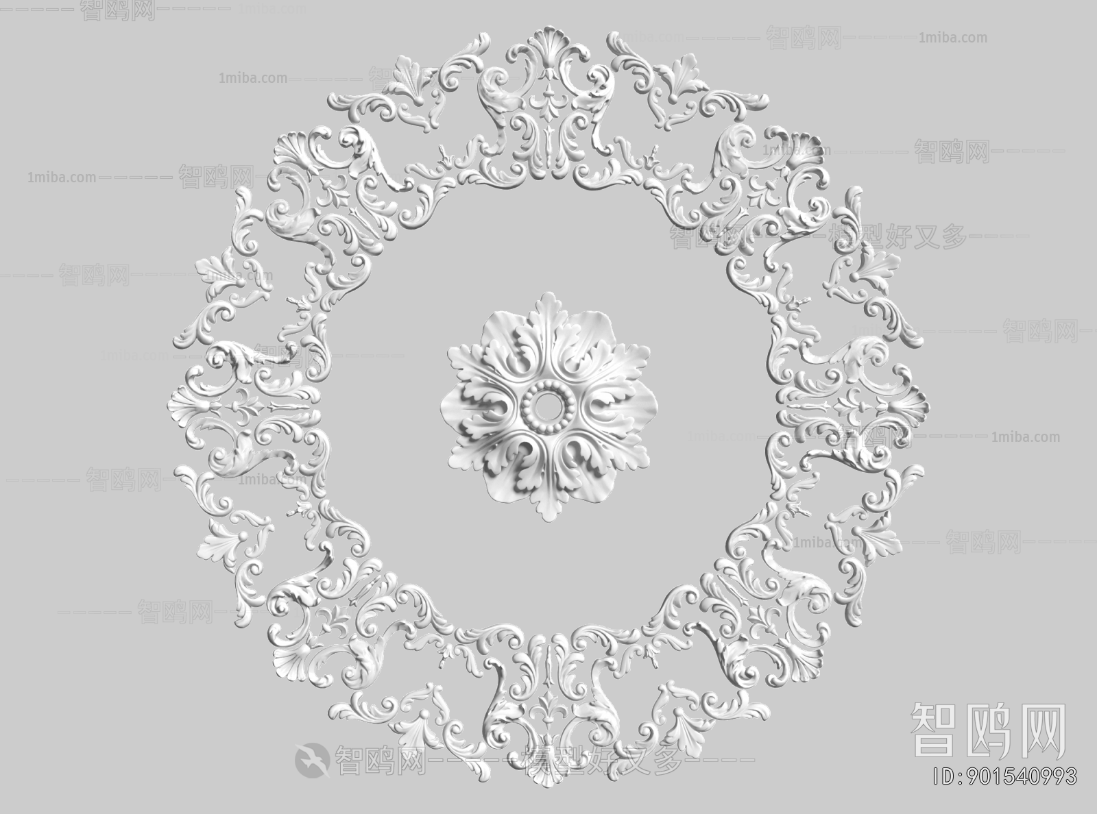 French Style Plaster Carved Top Plate